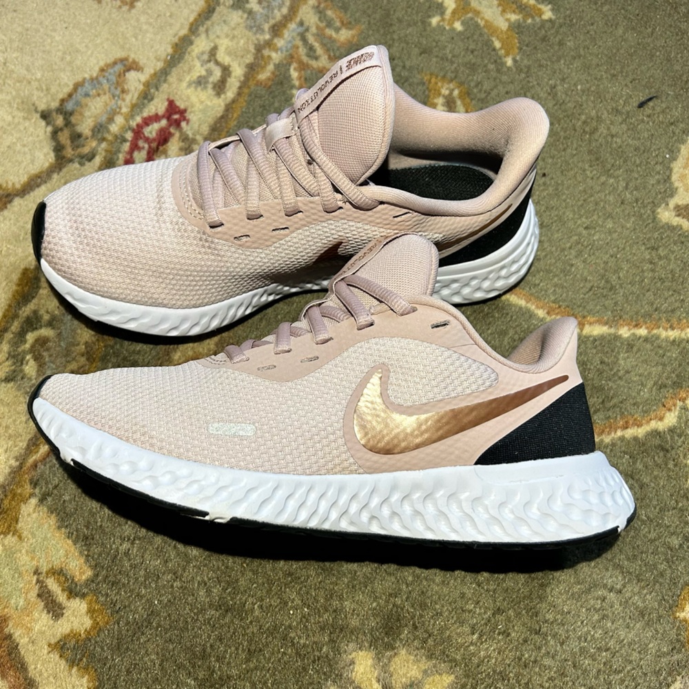 Nike Revolution Women's Pink and Black Running Sneakers Size 7